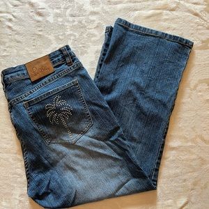 Women’s Lilly Pulitzer Denim cropped with rhinestone pockets RARE